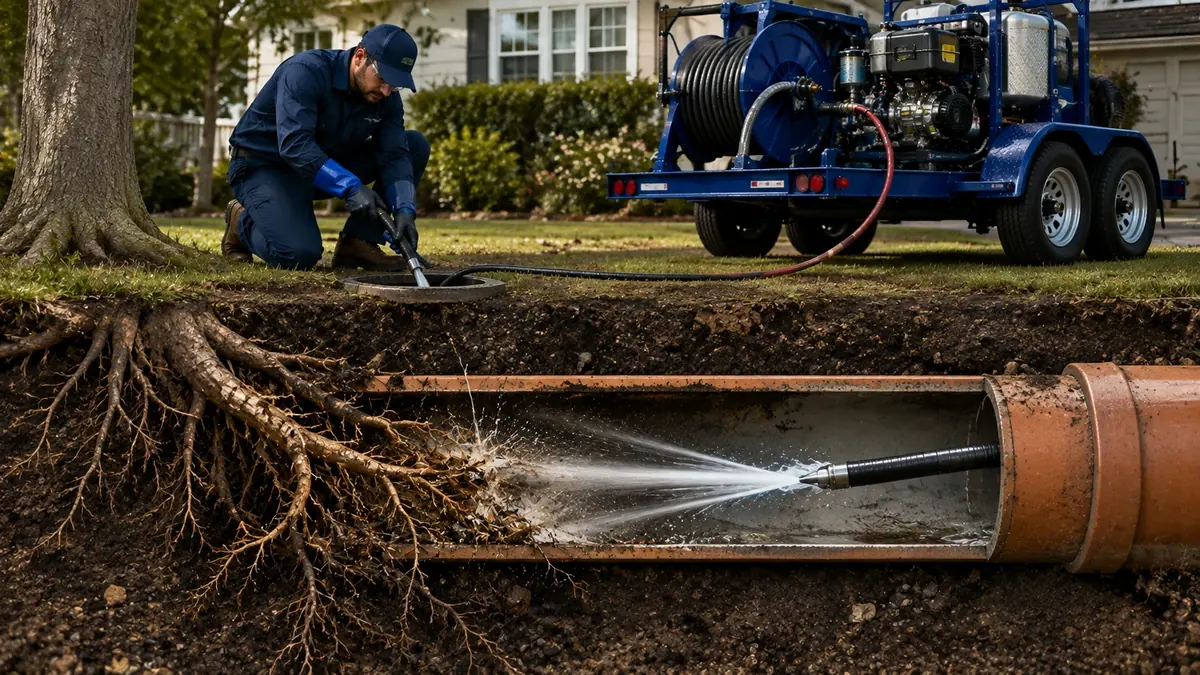 Tree Root Removal with Hydro Jetting in Oakley